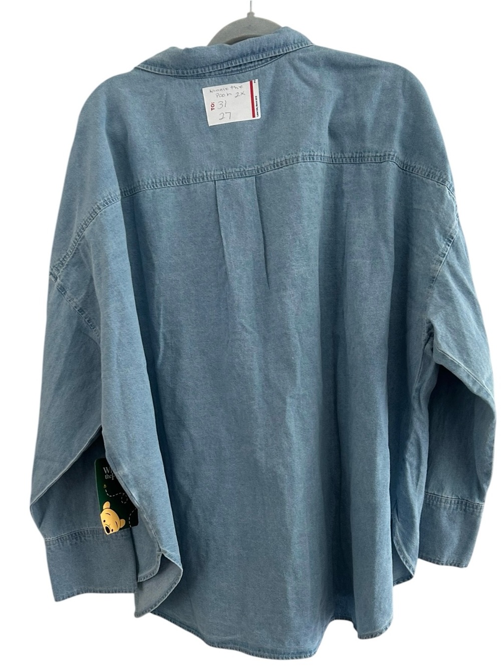 Disney Parks Winnie the Pooh Embroidered Denim Button Down Shirt Size 2X - Picture 2 of 3